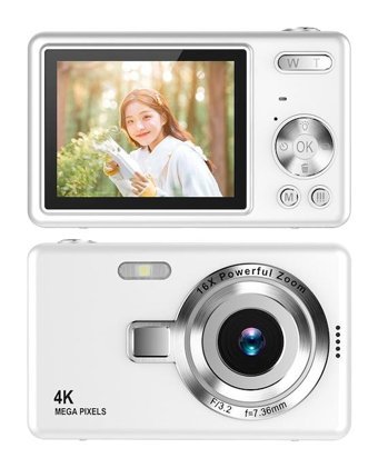Tuomeng Full HD 2,4 inç Kompakt Dijital Fotoğraf Makinesi Beyaz