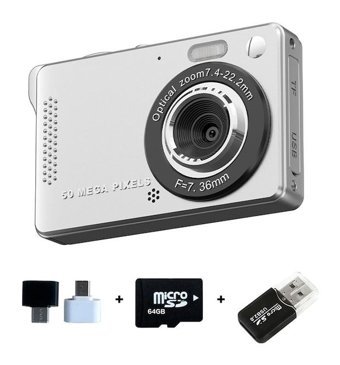 Tuomeng 4K 10 MP Kompakt Dijital Fotoğraf Makinesi Gümüş