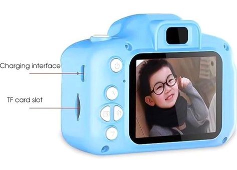 Qasul Mini Full HD 1080P Kompakt Çocuk Dijital Fotoğraf Makinesi Mavi