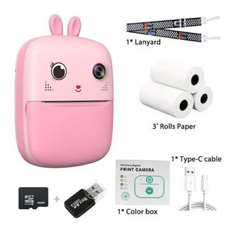 TuomengMini Full HD Kompakt Çocuk Dijital Fotoğraf Makinesi Pembe