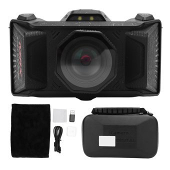 Gugxiom 4K Kompakt Dijital Fotoğraf Makinesi Siyah