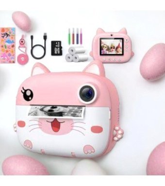 Ucuztekno 2.4 inç Mini Full HD Kompakt Çocuk Dijital Fotoğraf Makinesi Pembe