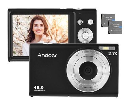 Andoer Full HD Kopmakt Dijital Fotoğraf Makinesi Siyah