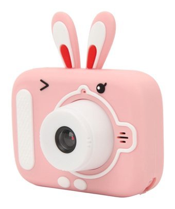 Shanrya Mini Full HD Sevimli Tavşan Kompakt Çocuk Dijital Fotoğraf Makinesi Pembe