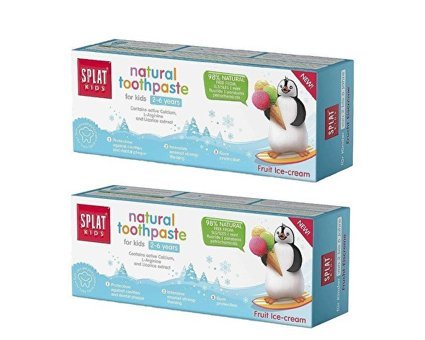 Splat Meyveli Dondurma Tadınd Organik Florürsüz 2-6 Yaş Çocuk Diş Macunu 2x50 ml
