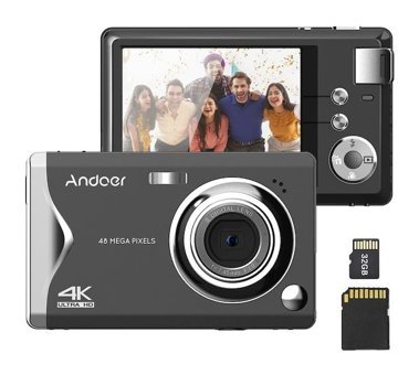 Andoer -2 Full HD Kopmakt Dijital Fotoğraf Makinesi Gümüş-Siyah