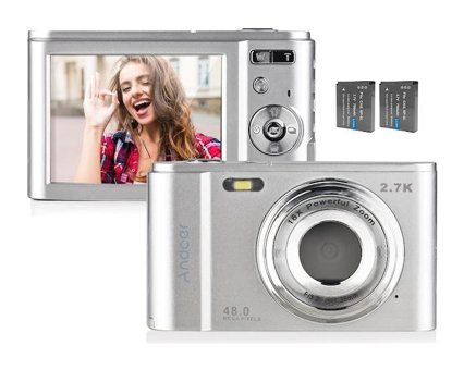 Andoer Full HD Kopmakt Dijital Fotoğraf Makinesi Gümüş