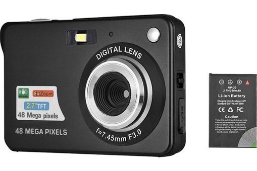Andoer Full HD 48 MP 4K Kompakt Dijital Fotoğraf Makinesi Siyah