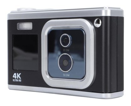 Vrupin 4K Kopmakt Dijital Fotoğraf Makinesi Gümüş-Siyah