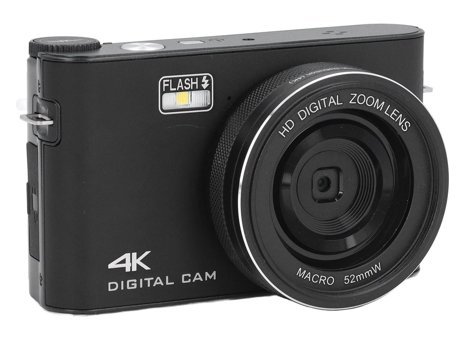 Vbestlife 3 inç 4k 64 MP Kompakt Dijital Fotoğraf Makinesi Siyah