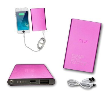PH26 DDY-003 8000 mAh Kablolu Led Göstergeli USB Type A Powerbank Pembe