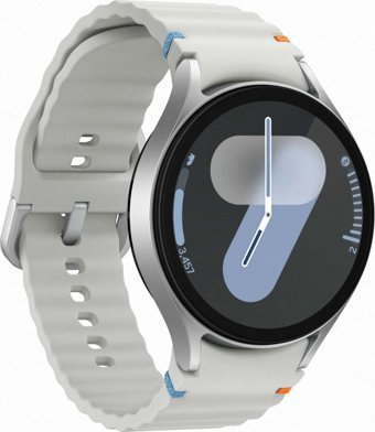 Samsung Galaxy Watch 7 Su Geçirmez 44 mm Silikon Kordon Yuvarlak Tansiyon Ölçen Unisex Akıllı Saat Gümüş