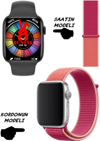 Rabbit Store Watch 8 Pro Android 45 mm Silikon Kordon Kare Unisex Akıllı Saat Çok Renkli