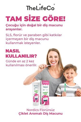 Nordic Naturals Sakızlı Organik Florürsüz Diş Macunu 50 ml