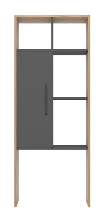 Kelebek Lime 5 Bölmeli 5 Raflı Suntalam 160x65x35 cm Antrasit-Tori Kitaplık