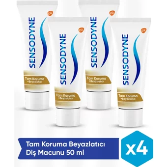 Sensodyne Tam Koruma Beyazlatıcı Naneli Florürlü Diş Macunu 4x50 ml