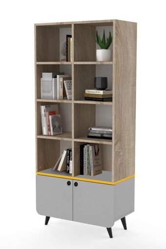 Setay Mobilya Edi 8 Bölmeli 8 Raflı Melamin 170x75x37 cm Tori Kitaplık