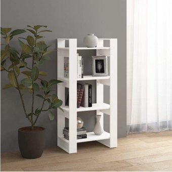 Aden Home Dekoratif 4 Bölmeli 4 Raflı Ahşap 180x90x28 cm Beyaz Kitaplık