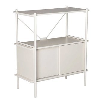 Adore Mobilya Retro 2 Bölmeli 2 Raflı Metal 80x92x40 cm Vizon Kitaplık