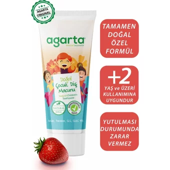 Agarta Çilekli Organik Florürlü Çocuk Diş Macunu 75 ml