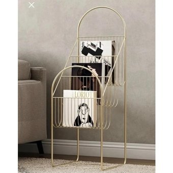 Larissa Design Dekoratif 3 Bölmeli 3 Raflı Metal 170 cm Sarı Kitaplık