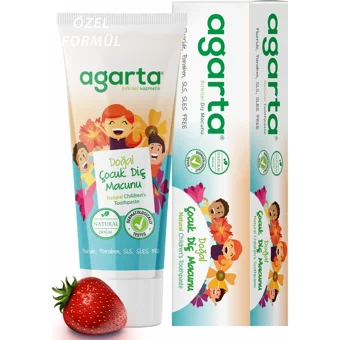 Agarta Çilekli Organik Florürlü Çocuk Diş Macunu 75 ml