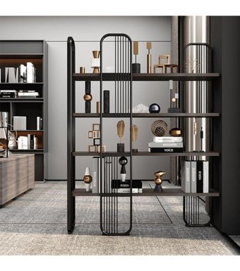 Larissa Design Dekoratif 5 Bölmeli 5 Raflı Siyah Kitaplık