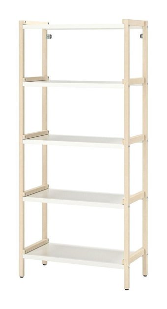 IKEA Dekoratif 5 Bölmeli 5 Raflı Ahşap 70x34x154 cm Beyaz Kitaplık