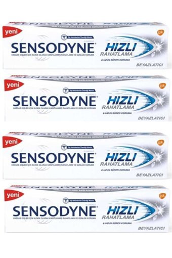 Sensodyne Hızlı Rahatlama Beyazlatıcı Florürlü Diş Macunu 4x75 ml