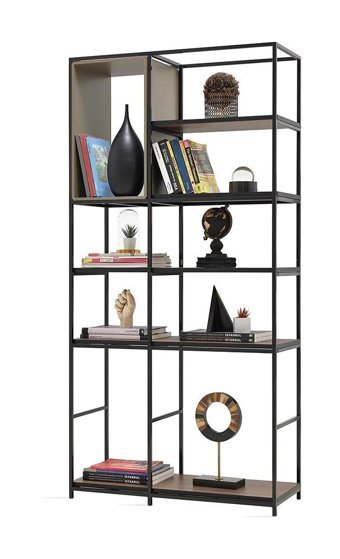 Enza Home Hampton 9 Bölmeli 9 Raflı Suntalam 190x93 cm Vizon Kitaplık