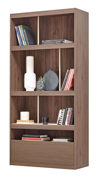 Enza Home Pavia 7 Bölmeli 7 Raflı Suntalam 200x96 cm Ceviz Kitaplık
