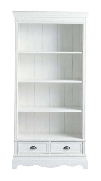 Belmino Mobilya Mirel Country 6 Bölmeli 4 Raflı Ahşap 220x150x45 cm Beyaz Kitaplık