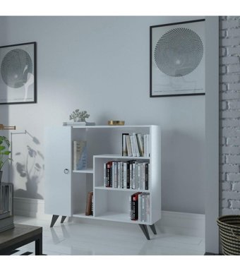 Myniture Home & Living Festival 5 Bölmeli 5 Raflı Ahşap 105x90x30 cm Beyaz Kitaplık