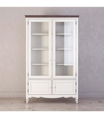 Belmino Mobilya Cony Country 10 Bölmeli 8 Raflı Ahşap 220x150x45 cm Beyaz Kitaplık