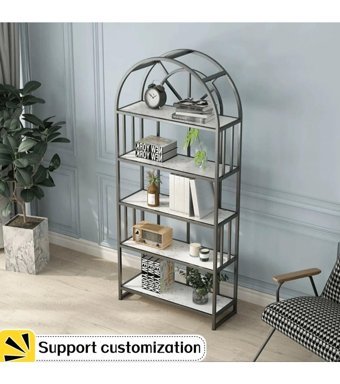 Larissa Design Modern 5 Bölmeli 5 Raflı Siyah Kitaplık
