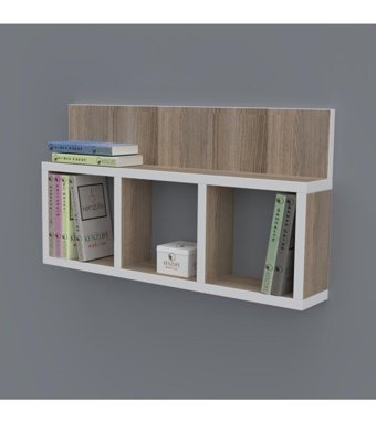 Kenzlife Hayal 4 Bölmeli 2 Raflı Suntalam 30x60x20 cm Beyaz-Tori Kitaplık