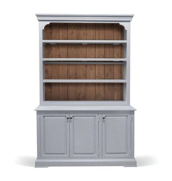 Belmino Mobilya Kerly Country 6 Bölmeli 3 Raflı Ahşap 220x150x45 cm Gri Kitaplık
