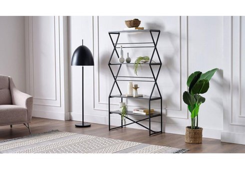 Bellona Rodri 4 Bölmeli 3 Raflı Ahşap 160x86x35 cm Gri Kitaplık