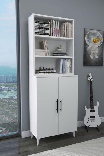 Enda Home Oras 6 Bölmeli 6 Raflı Beyaz Kitaplık