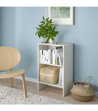 IKEA Baggebo 2 Bölmeli 2 Raflı Ahşap 50x30x80 cm Beyaz Kitaplık