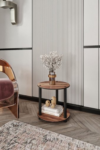 Olea Home Masivo 2 Bölmeli 2 Raflı Ahşap 34x34 cm Kahverengi Kitaplık