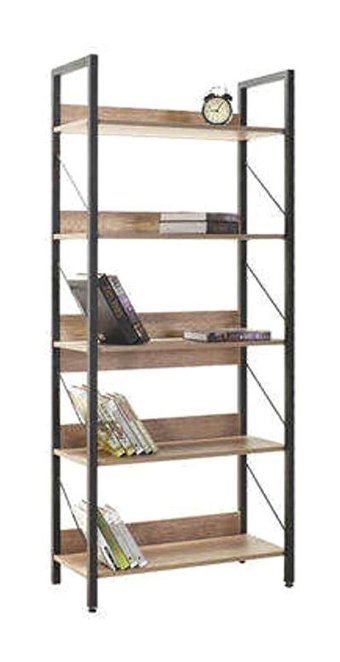Adore Mobilya Profile 5 Bölmeli 5 Raflı Suntalam 73x172x35 cm Ceviz-Tori Kitaplık