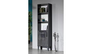 Bengi Mobilya Urlu Mix İroni 3 Bölmeli 3 Raflı Suntalam 190x130x30 cm Siyah Kitaplık