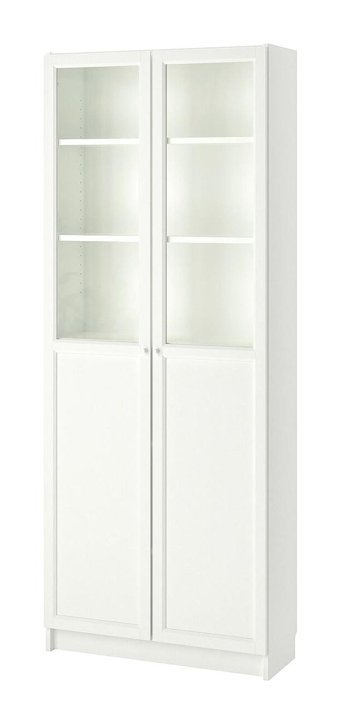 IKEA Kapaklı 3 Bölmeli 3 Raflı Suntalam 202x80x30 cm Beyaz Kitaplık