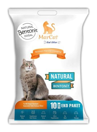 MarCat Kokusuz Topaklanan İnce Taneli Bentonit Kedi Kumu 10 lt