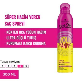 Schwarzkopf Got2b Volumaniac Dolgunlaştırıcı/Hacim Ekstra Güçlü Saç Spreyi 300 ml