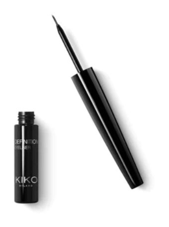 Kiko Milano Definition 01 Suya Dayanıklı Mat Siyah Kalıcı İnce Uçlu Fırça Likit Eyeliner