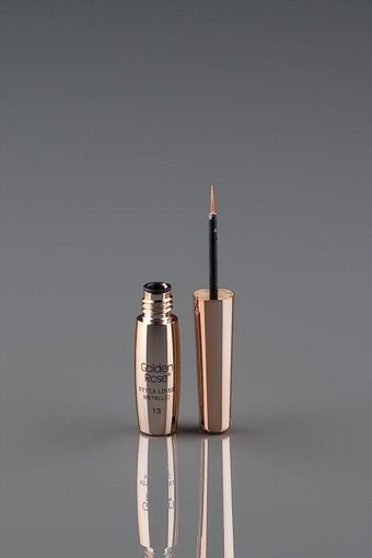 Golden Rose Metallic 13 Suya Dayanıklı Mat Gold Kalıcı İnce Uçlu Fırça Likit Eyeliner