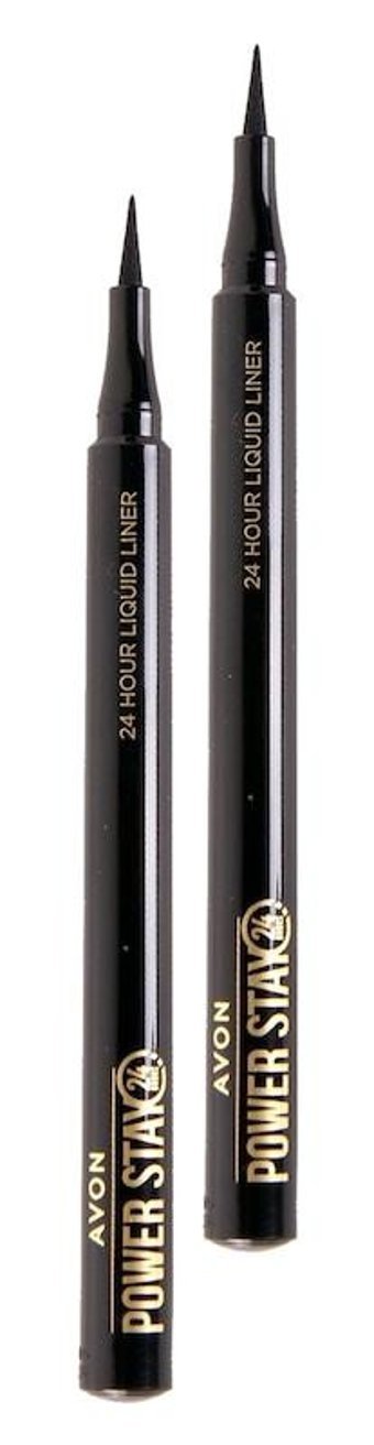 Avon Power Stay Likit Liner Suya Dayanıklı Mat Siyah Kalıcı İnce-Kalın Uçlu Keçe Likit Eyeliner