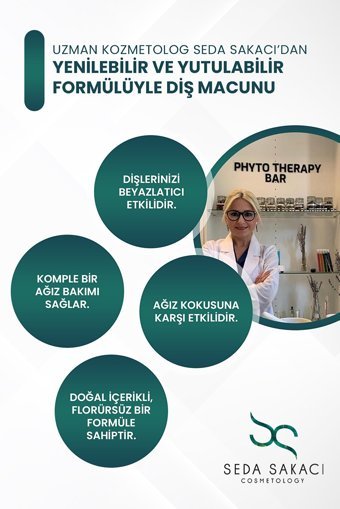 Seda Sakacı Cosmetology Beyazlatıcı Organik Florürsüz Diş Macunu Tableti 100 mg